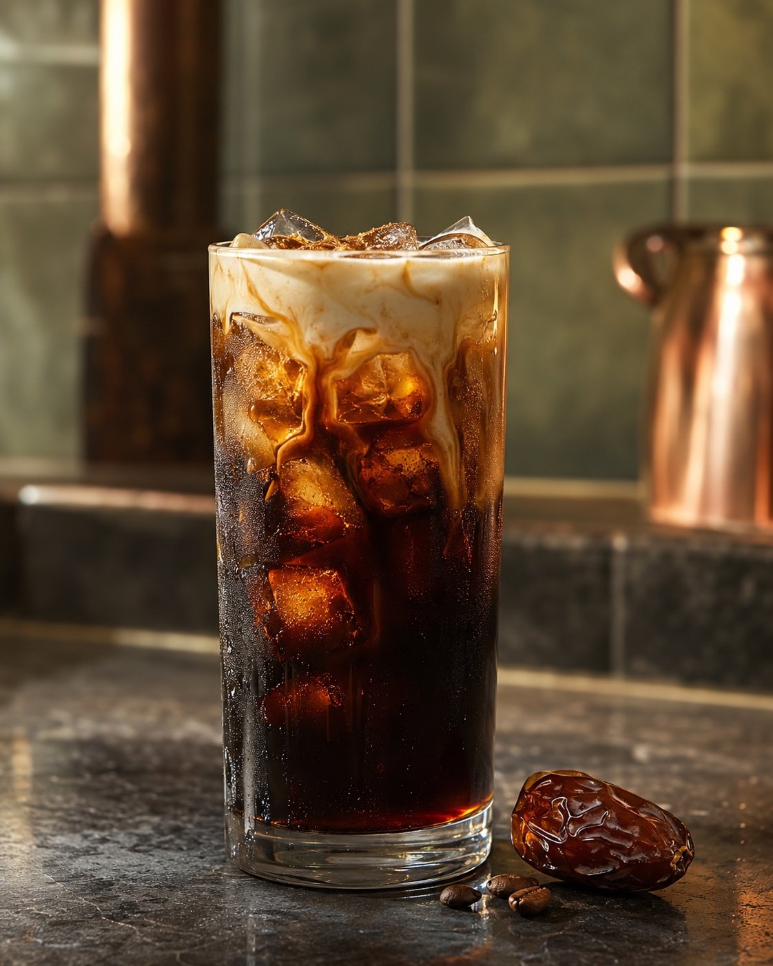 Date caramel cold brew over ice